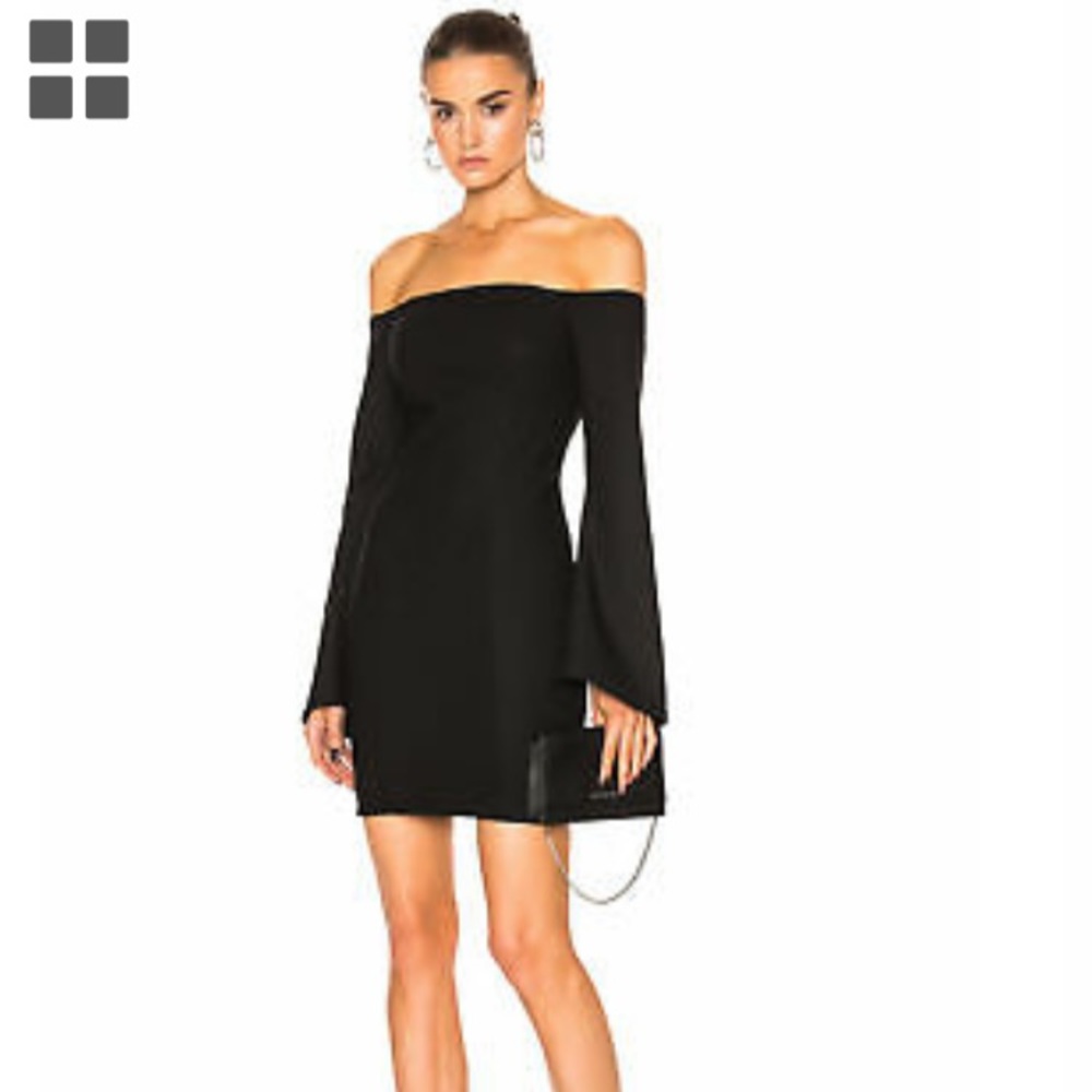 Cinq A Sept Niara Black Mini Cocktail Ponte Dress